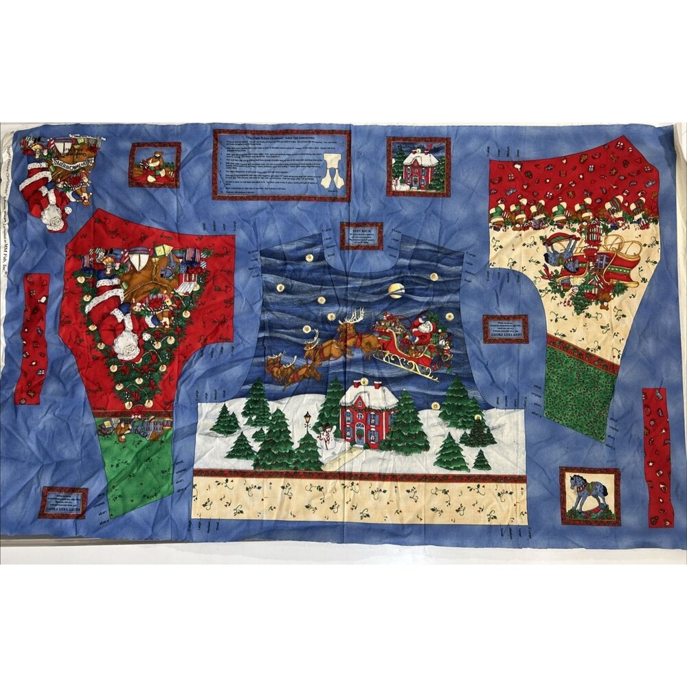 Cut & Sew Vest Pattern Fabric Panel Susan Winget Night Before Christmas MM Fab